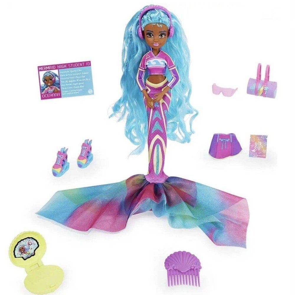 Mermaid High Oceanna Deluxe Mermaid Doll & Accessories with Removable Tail Do...